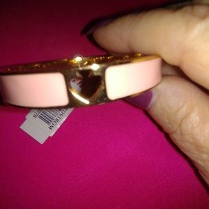 Kate Spade pink enamel gold spade bracelet